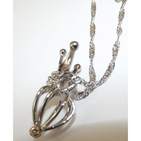 Lucky Pearl Necklace Pendant 16" Stainless Steel Chain Irish Blessing diy - Picture 5 of 13